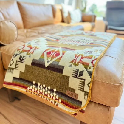Andean Alpaca Wool Blanket - Sandstone