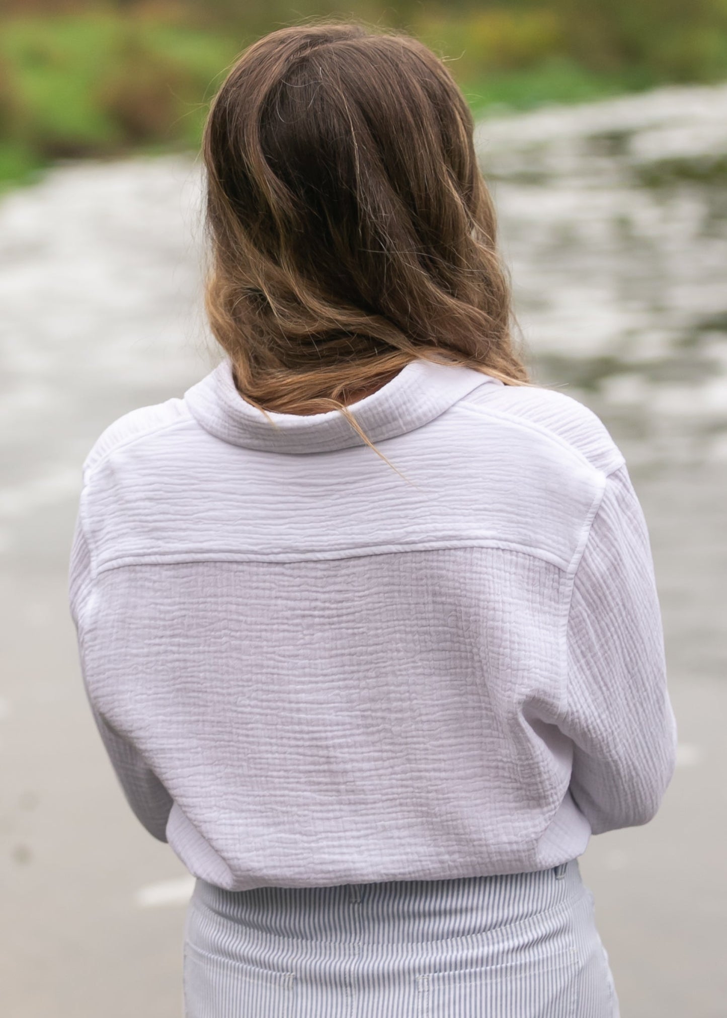 Blusa abotonada de gasa de algodón Bailey