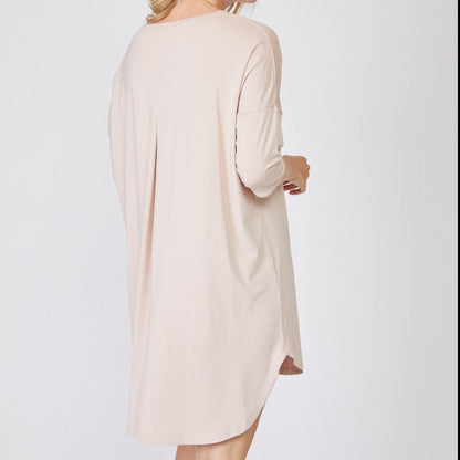 3/4 Sleeve Bamboo Viscose Nightshirt