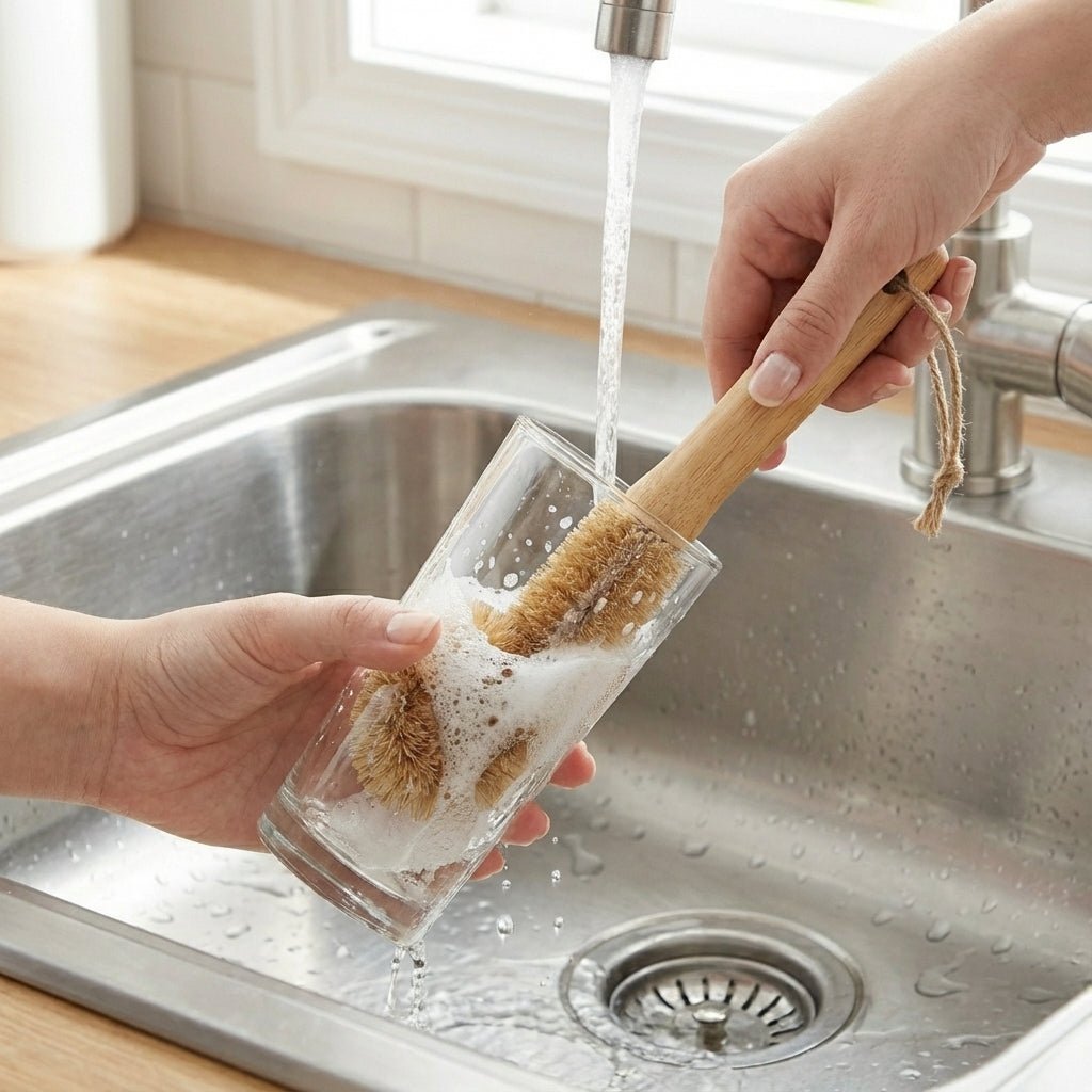 Cepillo de bambú para limpiar vasos y copas | Recto