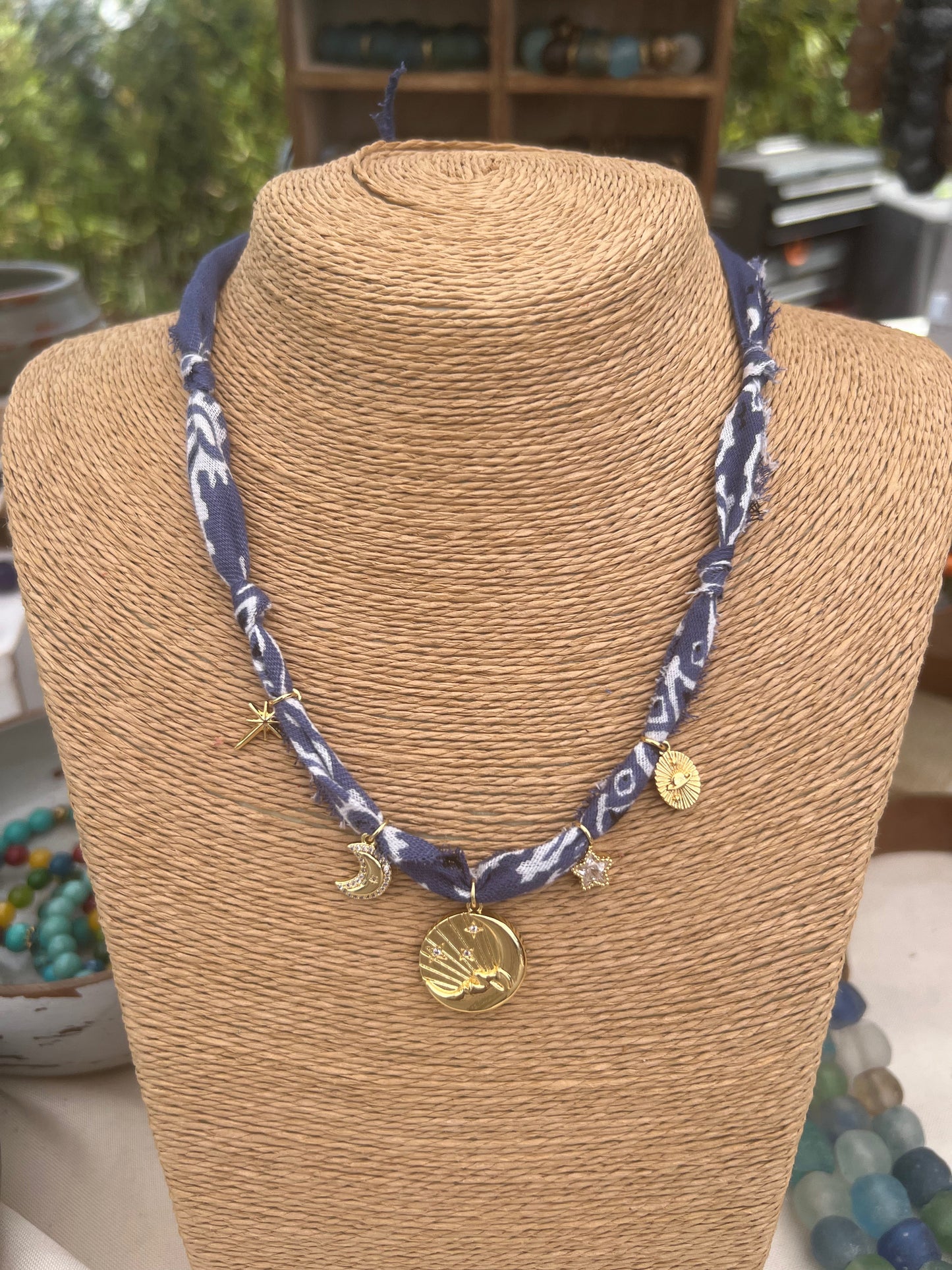 Bandana Charm Necklace Moon
