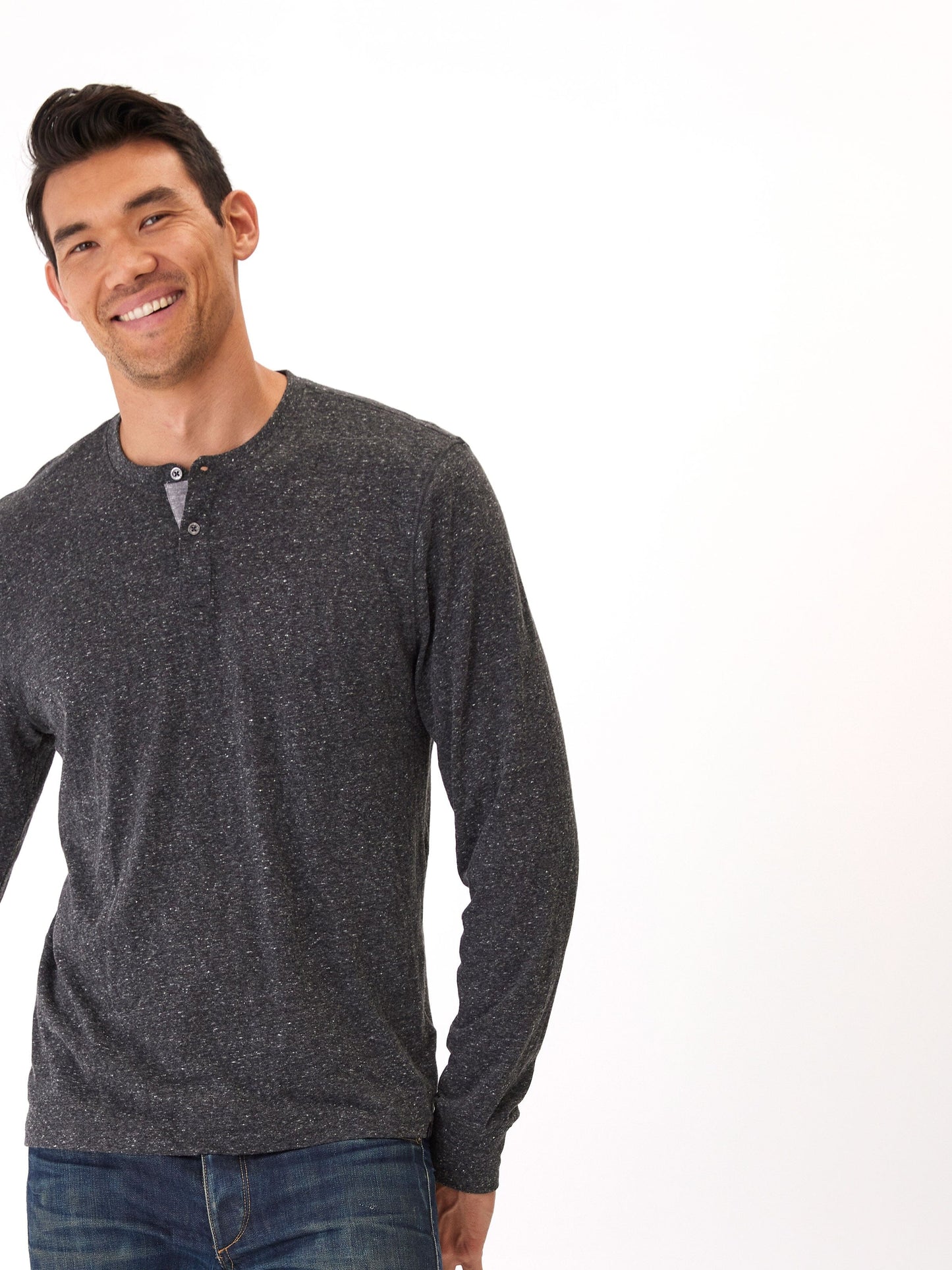Camiseta Henley de manga larga triblend Baseline