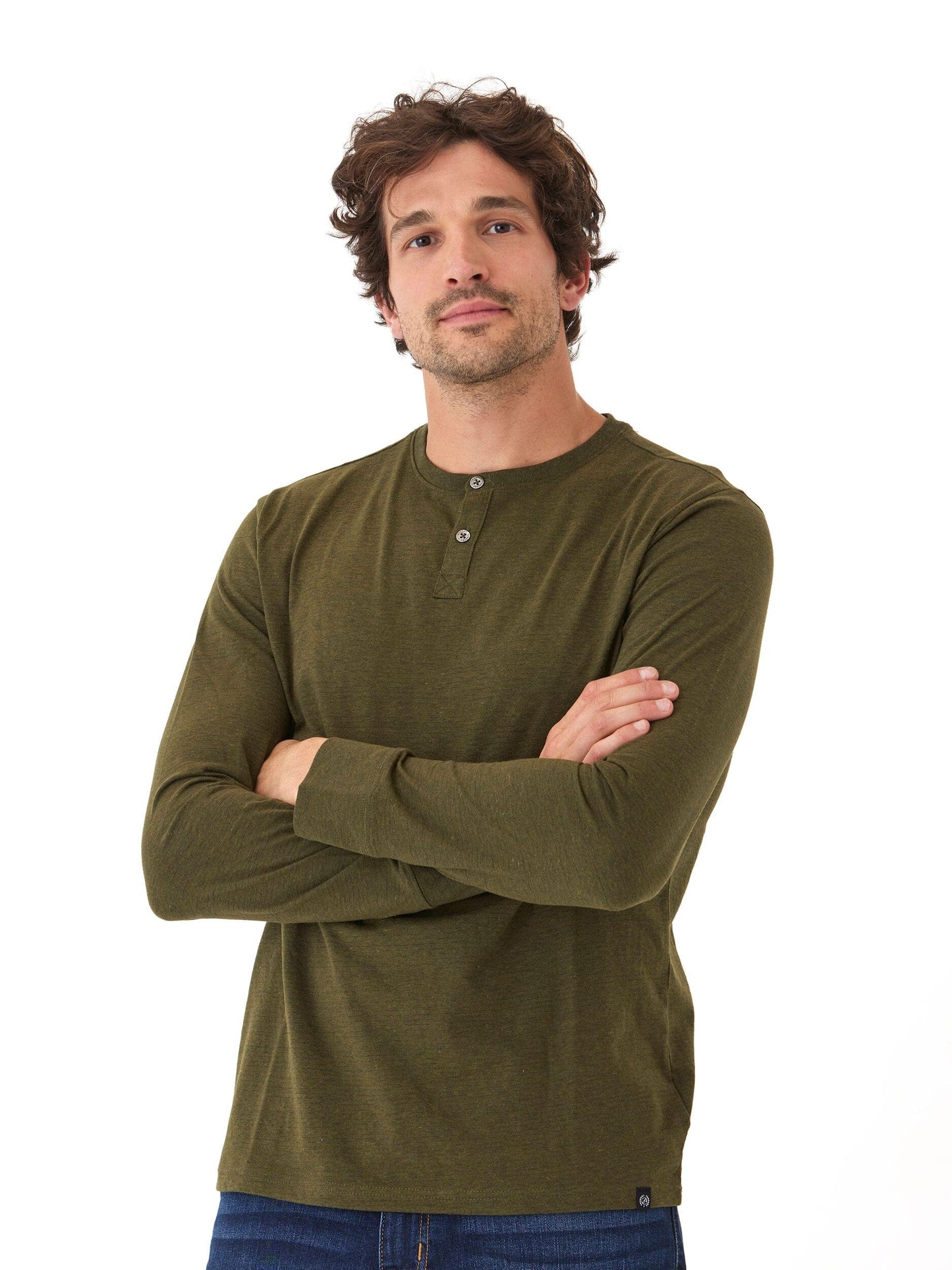 Camiseta Henley de manga larga triblend Baseline