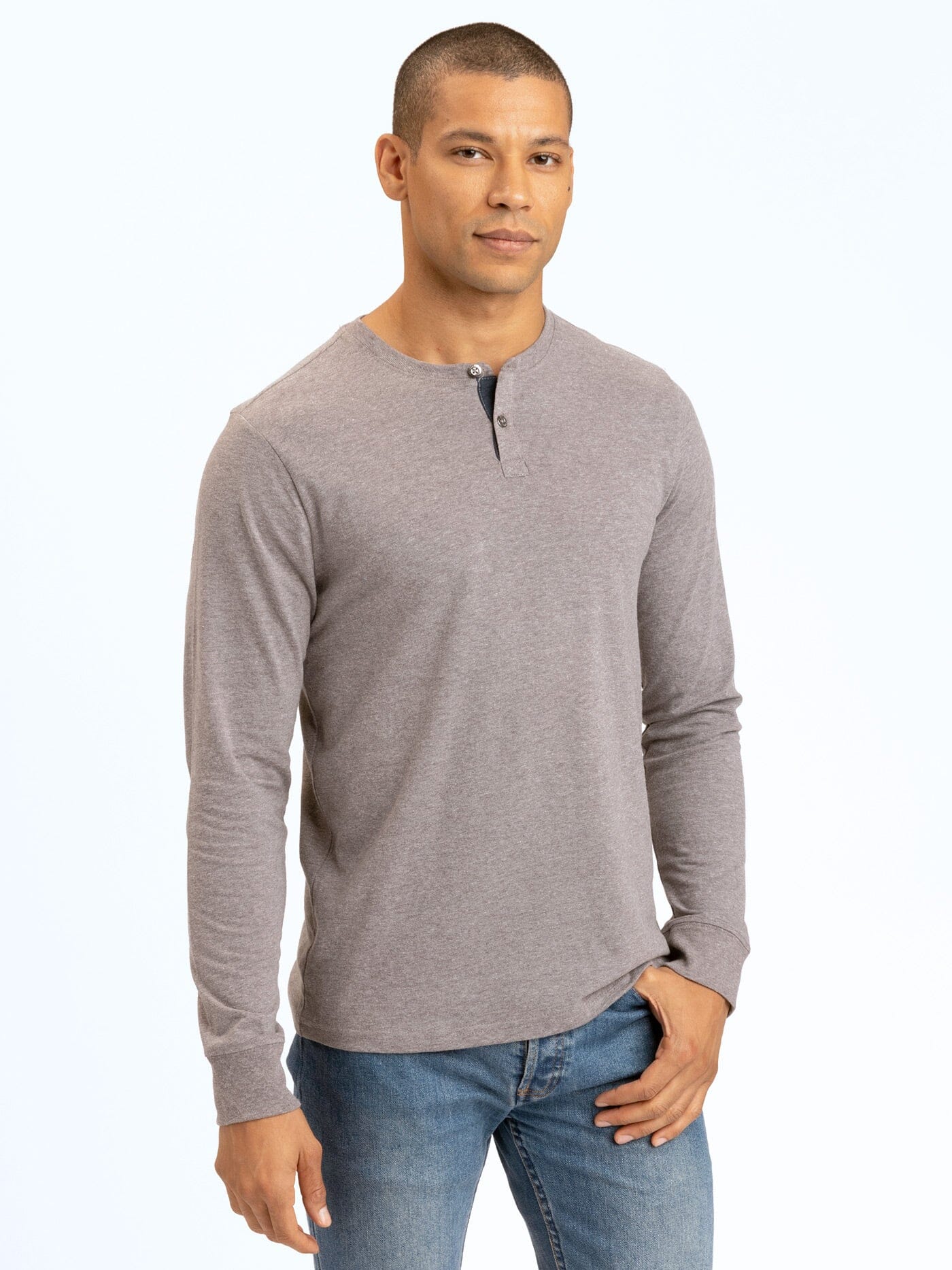 Camiseta Henley de manga larga triblend Baseline