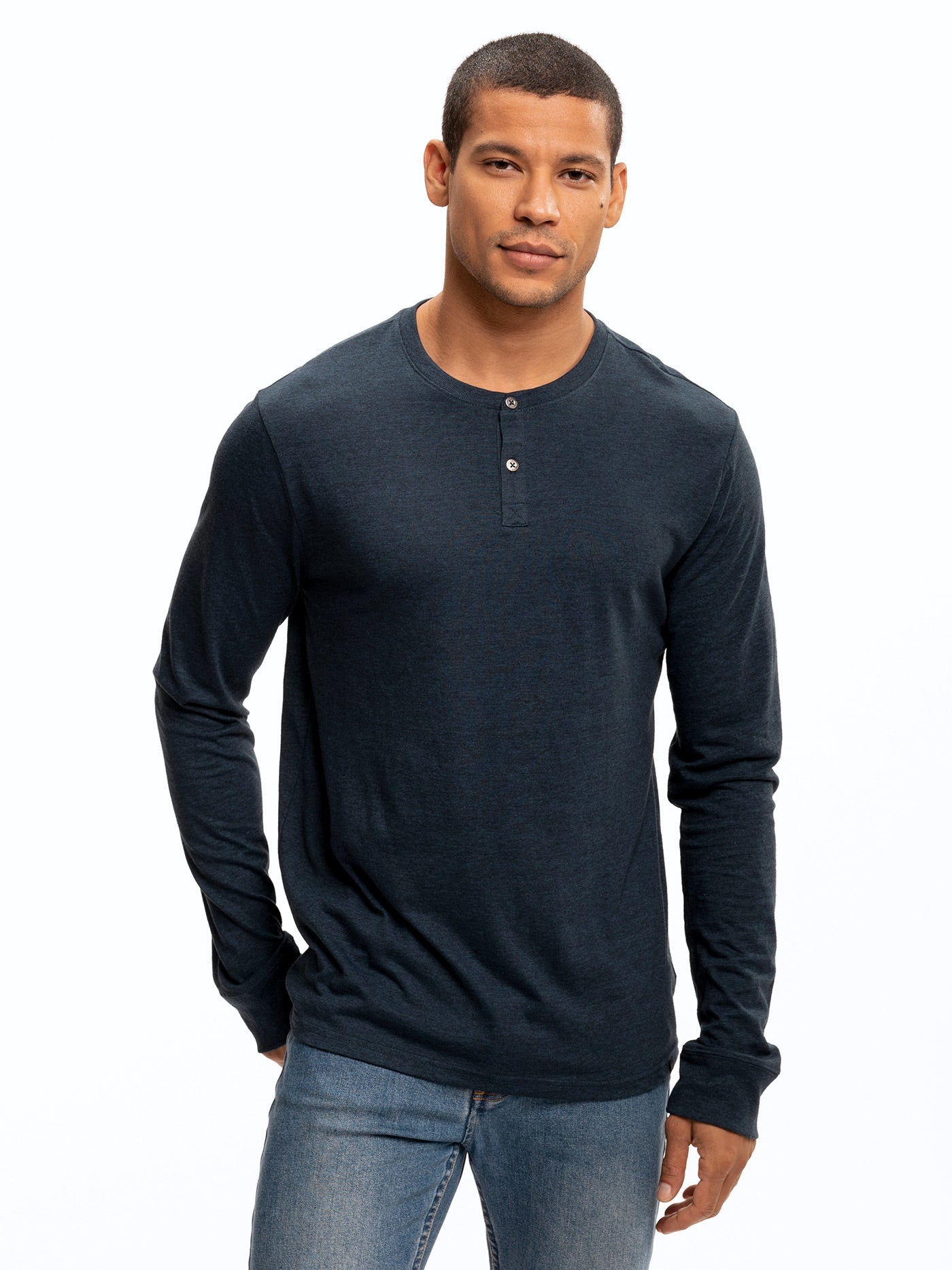 Camiseta Henley de manga larga triblend Baseline