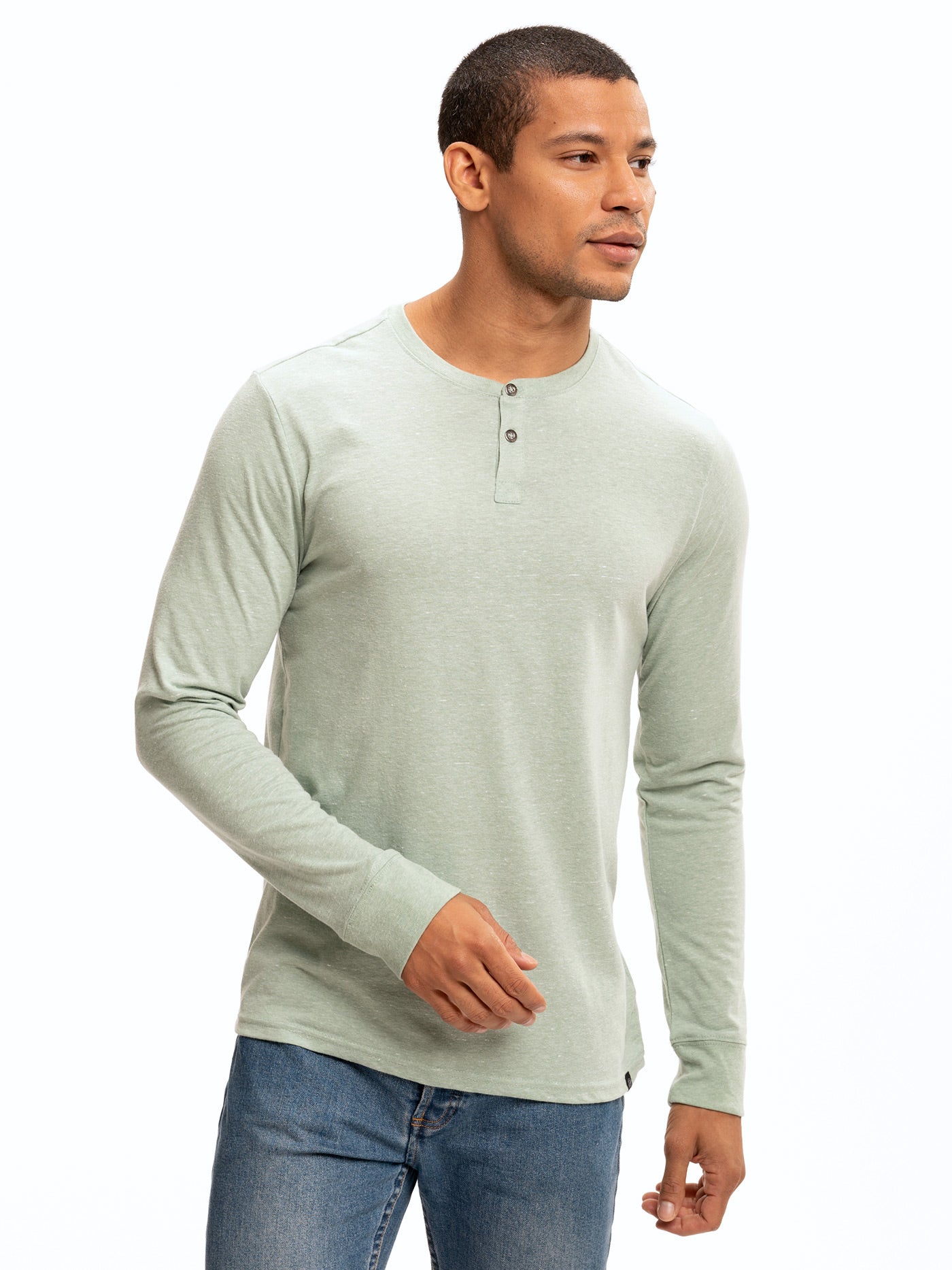 Camiseta Henley de triblend de manga larga Baseline