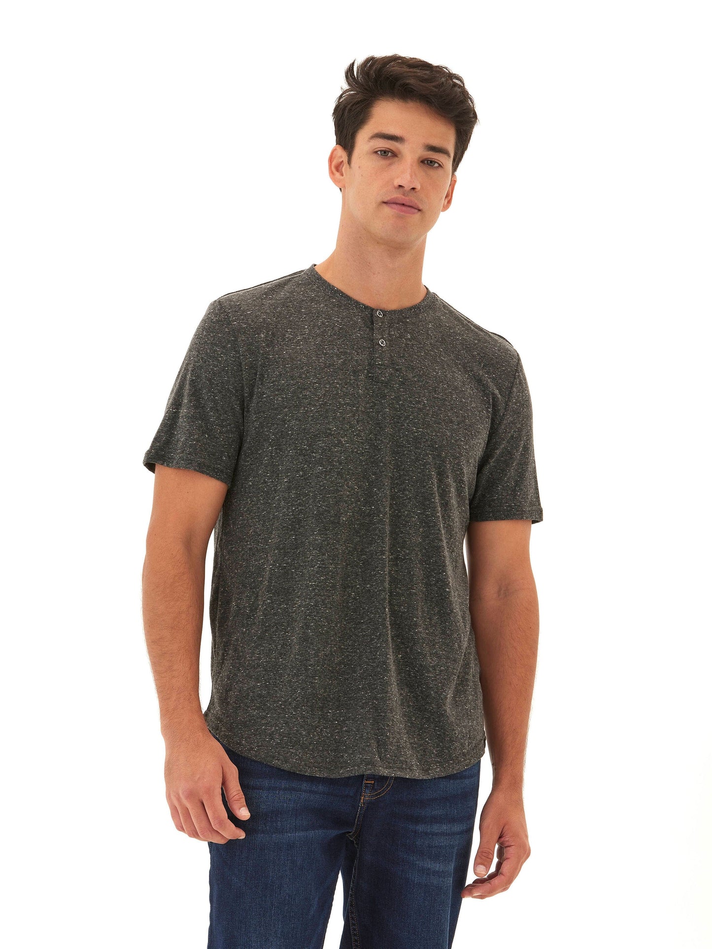Camiseta Henley de triblend de manga corta Baseline