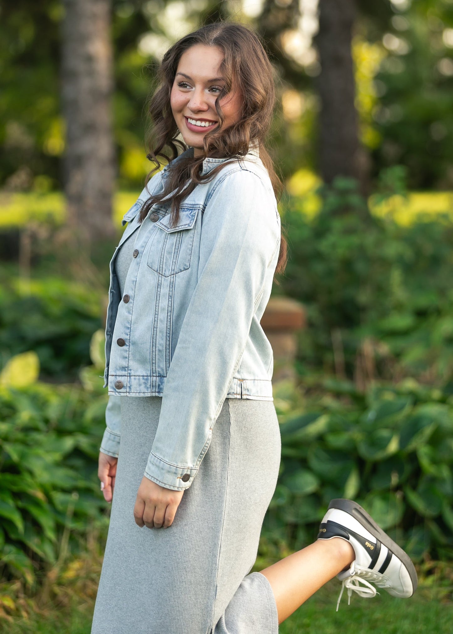 Vestido camiseta Baylor gris acanalado