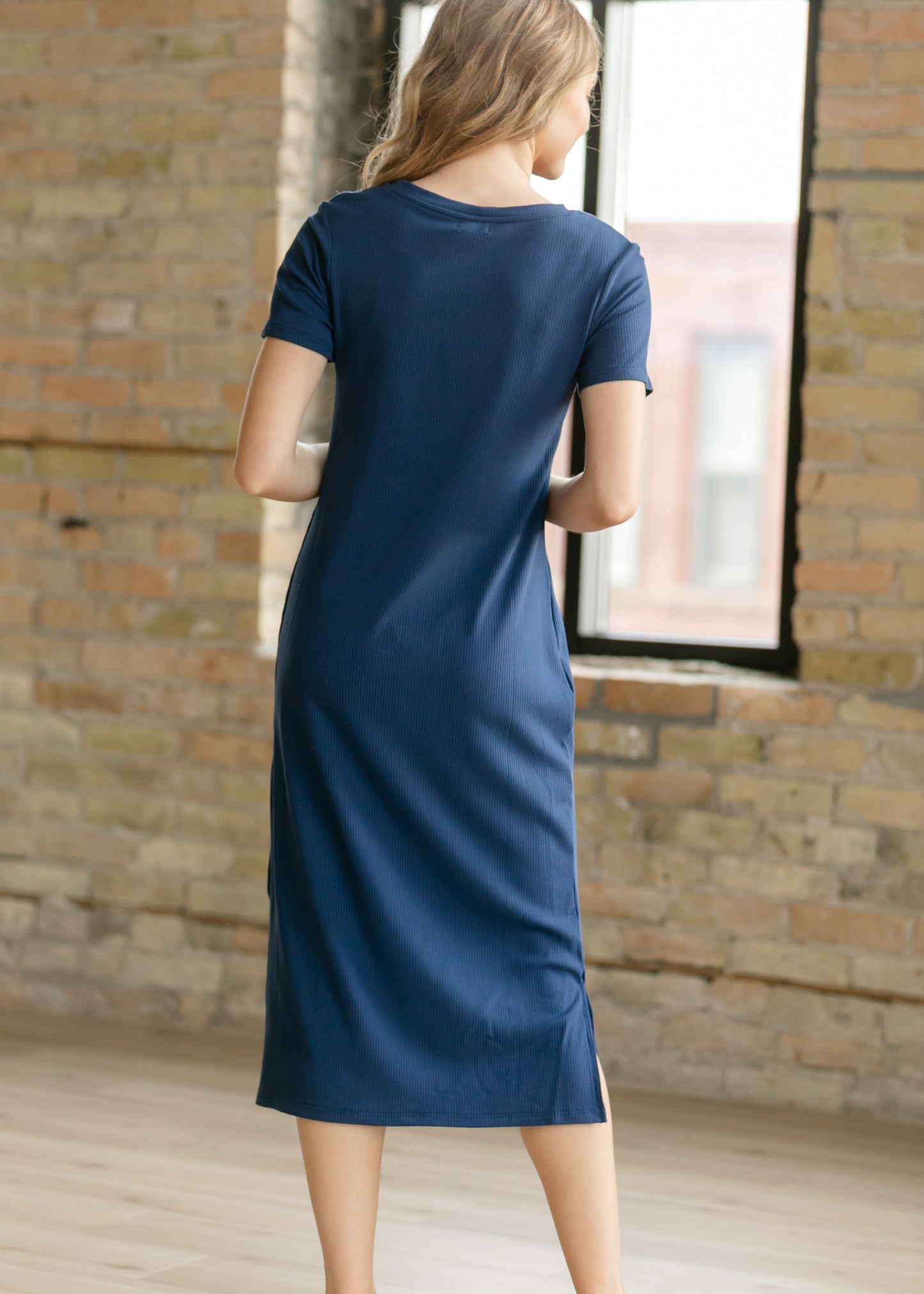 Vestido Camiseta de Canalé Azul Marino Baylor
