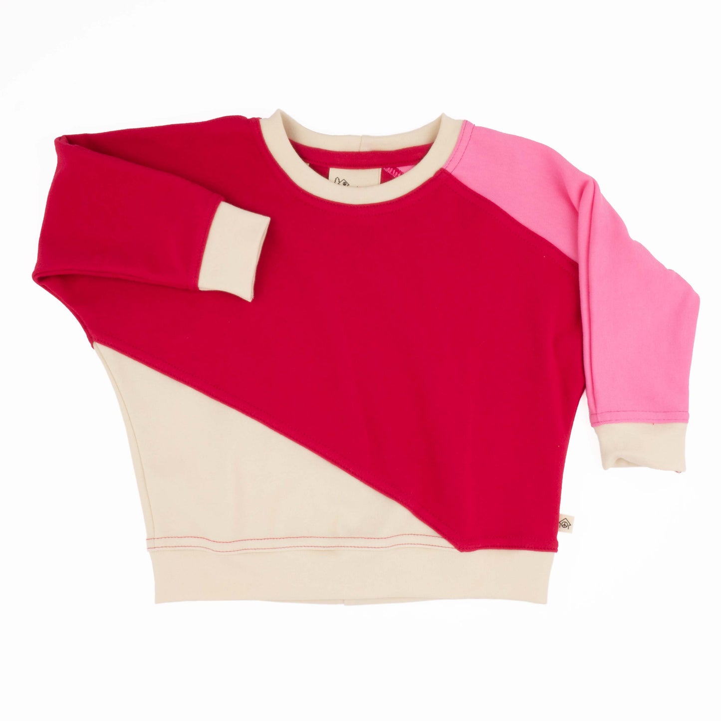 Sudadera con bloques de color diagonales para niños grandes