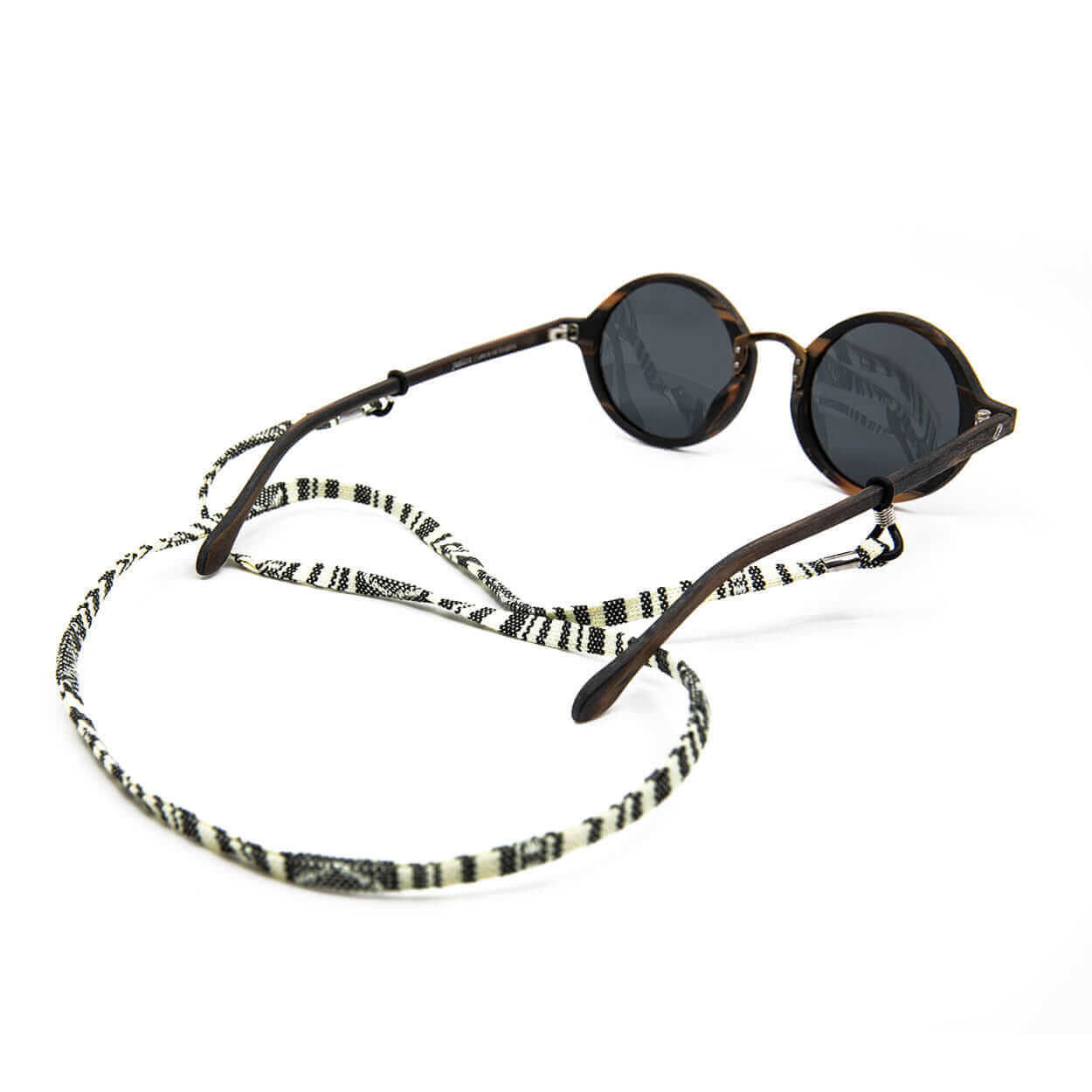Correa para gafas de sol estilo bohemio en blanco y negro