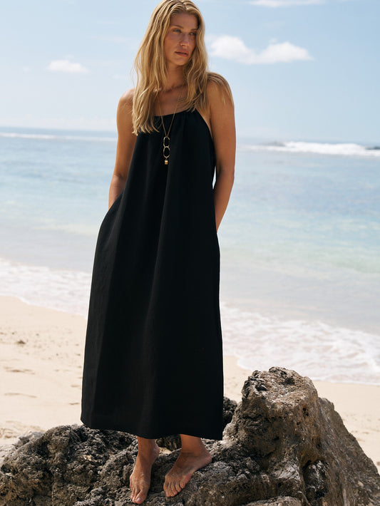 Bliss Flow Maxi Dress - Black