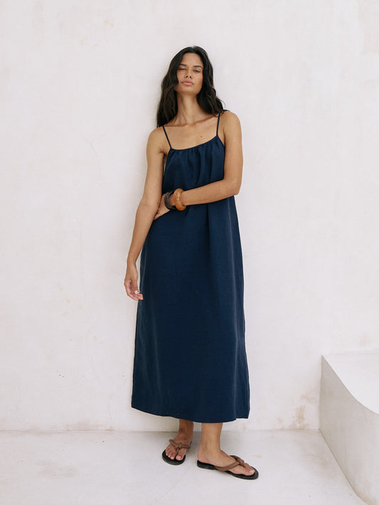 Bliss Flow Maxi Dress - Navy