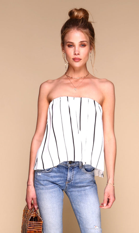 Blusa Blossom | Blanca con rayas negras