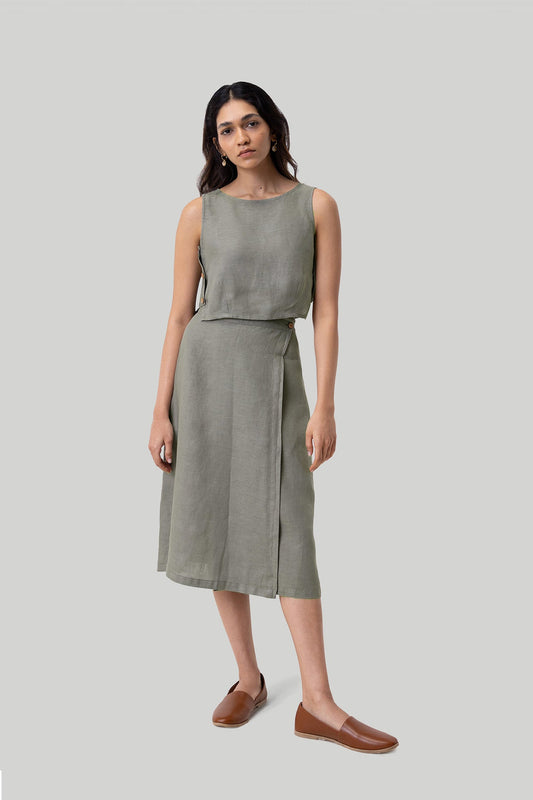 Conjunto de verano Breezy Hemp en verde oscuro