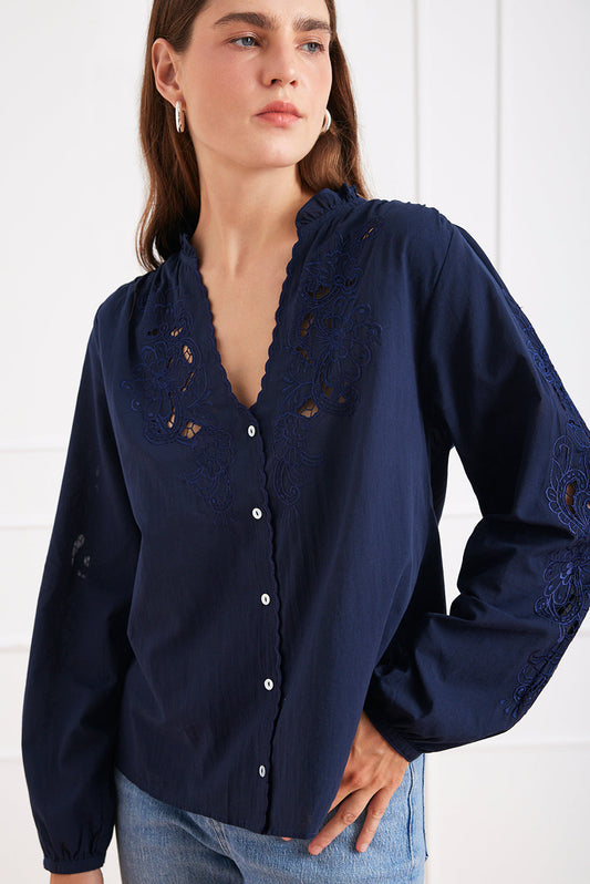 Blusa Camilla en azul marino 