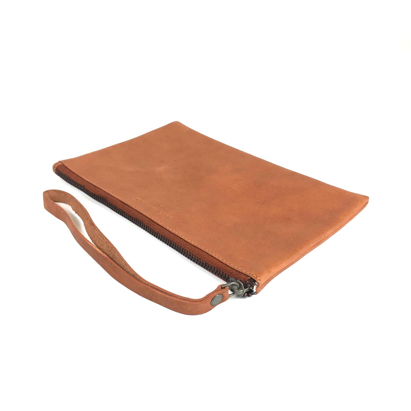 Cartera de cuero color camel
