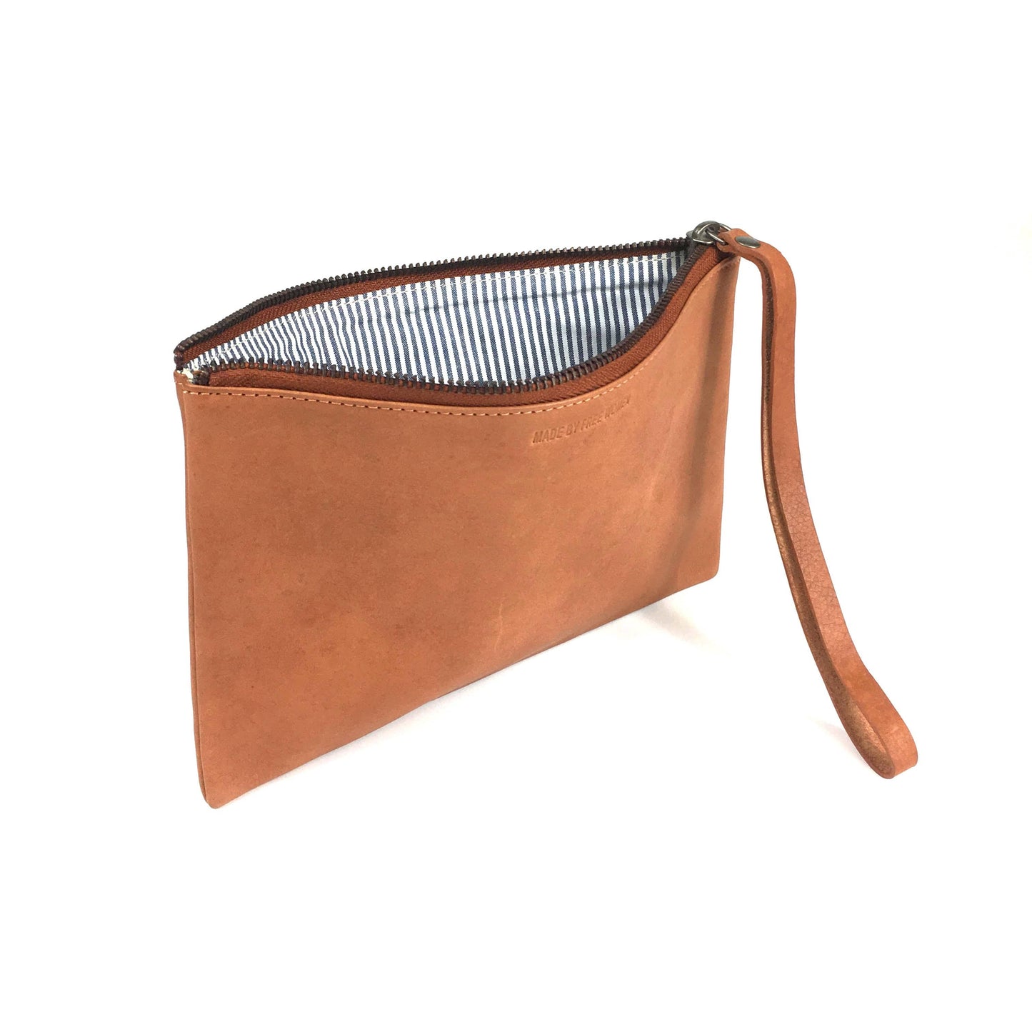 Cartera de cuero color camel