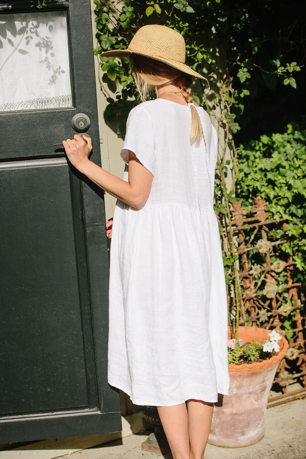Vestido de lino Charlotte - Vestido de lino blanco