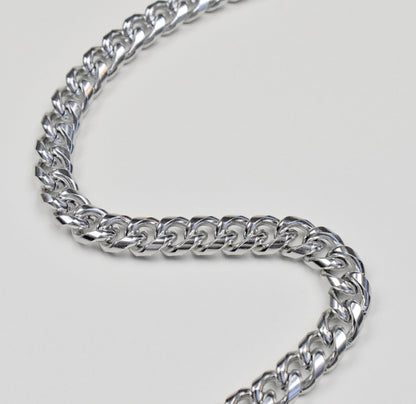 MASON LARGE SILVER CUBAN CHAIN NECKLACE