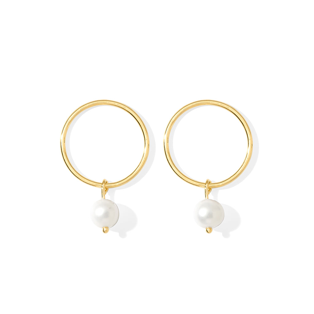 Pendientes circulares de perlas de agua dulce
