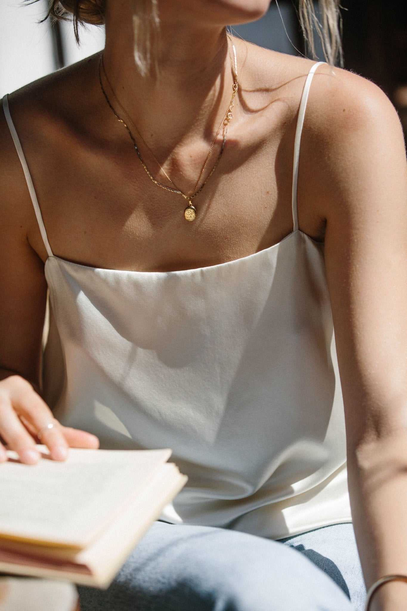 Corinne Silk Camisole | Ivory White