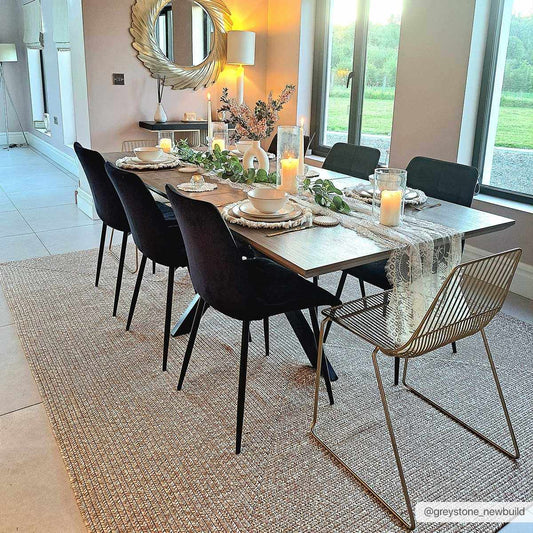 Alfombra trenzada de yute sintético color crema