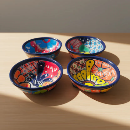 Tazón de salsa de cerámica de Talavera | Plato mexicano artesanal