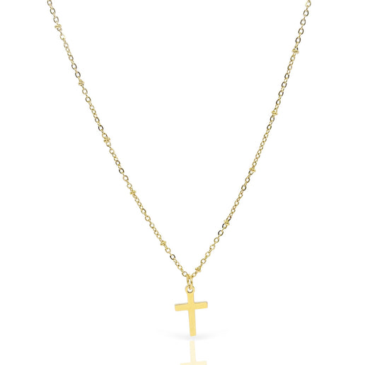 COLLAR CON COLGANTE DE CRUZ DAINTY ROSA GOLD