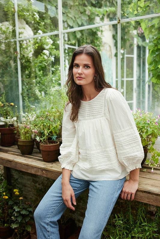 Blusa Dawn en color blanco roto