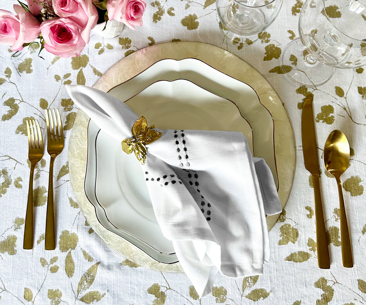 White Dinner Napkins - Pearl Napkins