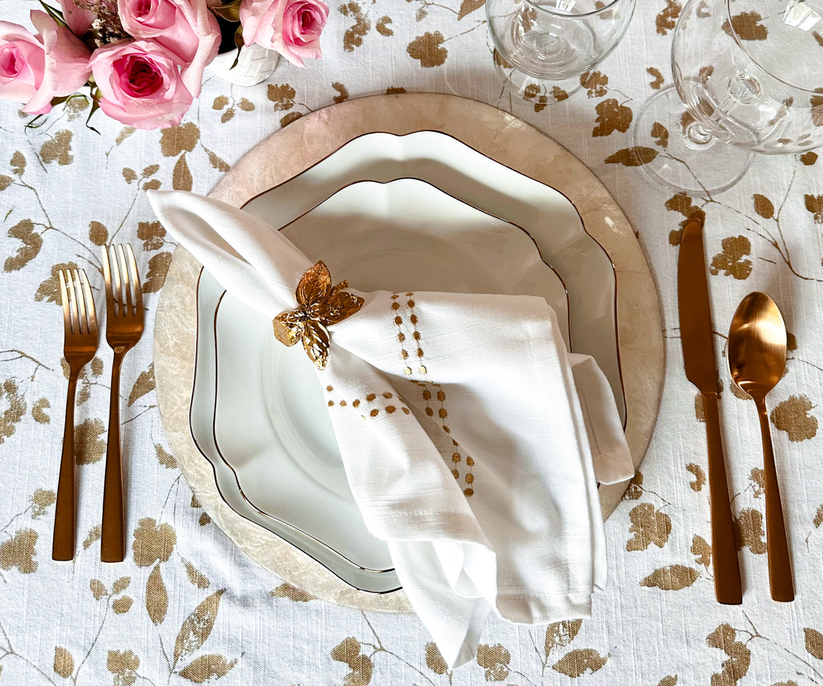 White Dinner Napkins - Pearl Napkins