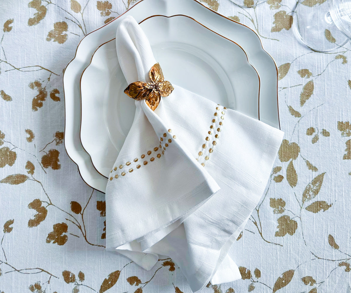 White Dinner Napkins - Pearl Napkins
