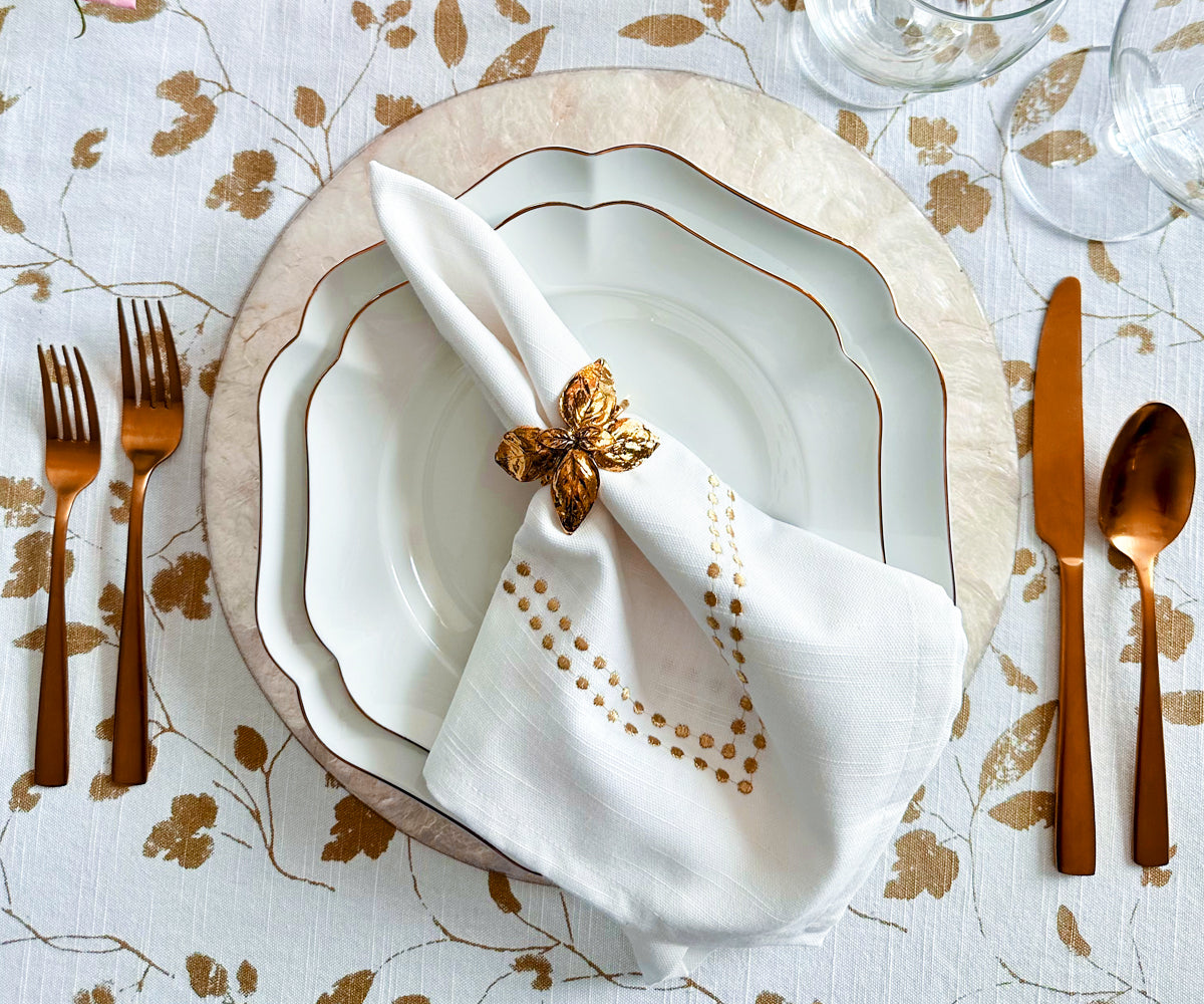 White Dinner Napkins - Pearl Napkins