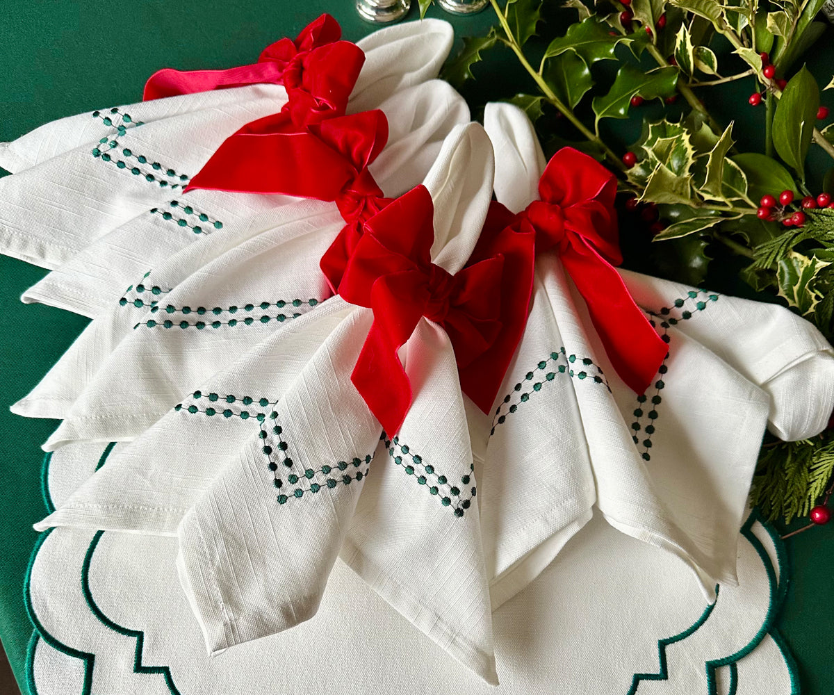 White Dinner Napkins - Pearl Napkins