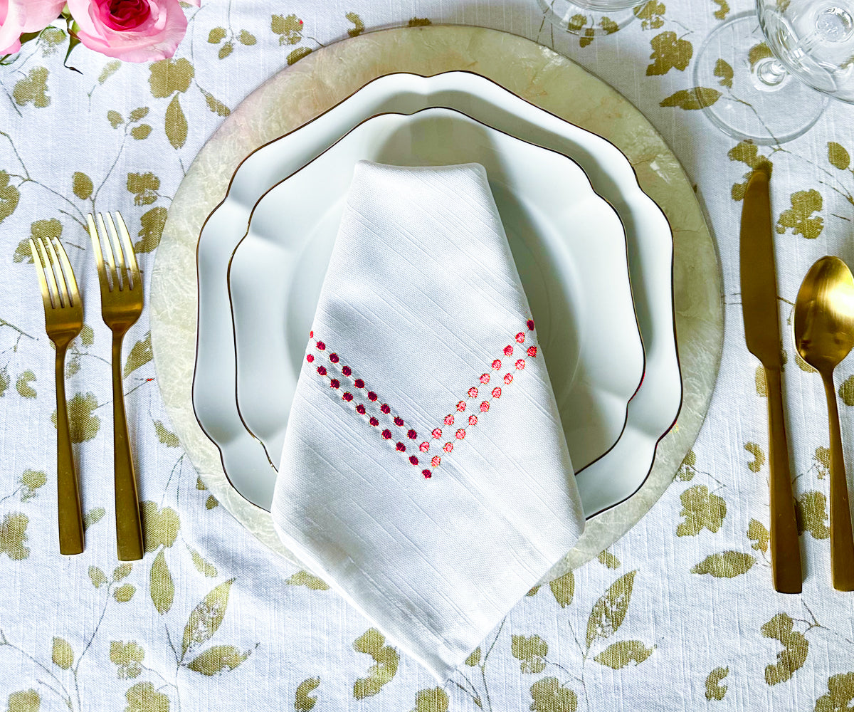 White Dinner Napkins - Pearl Napkins