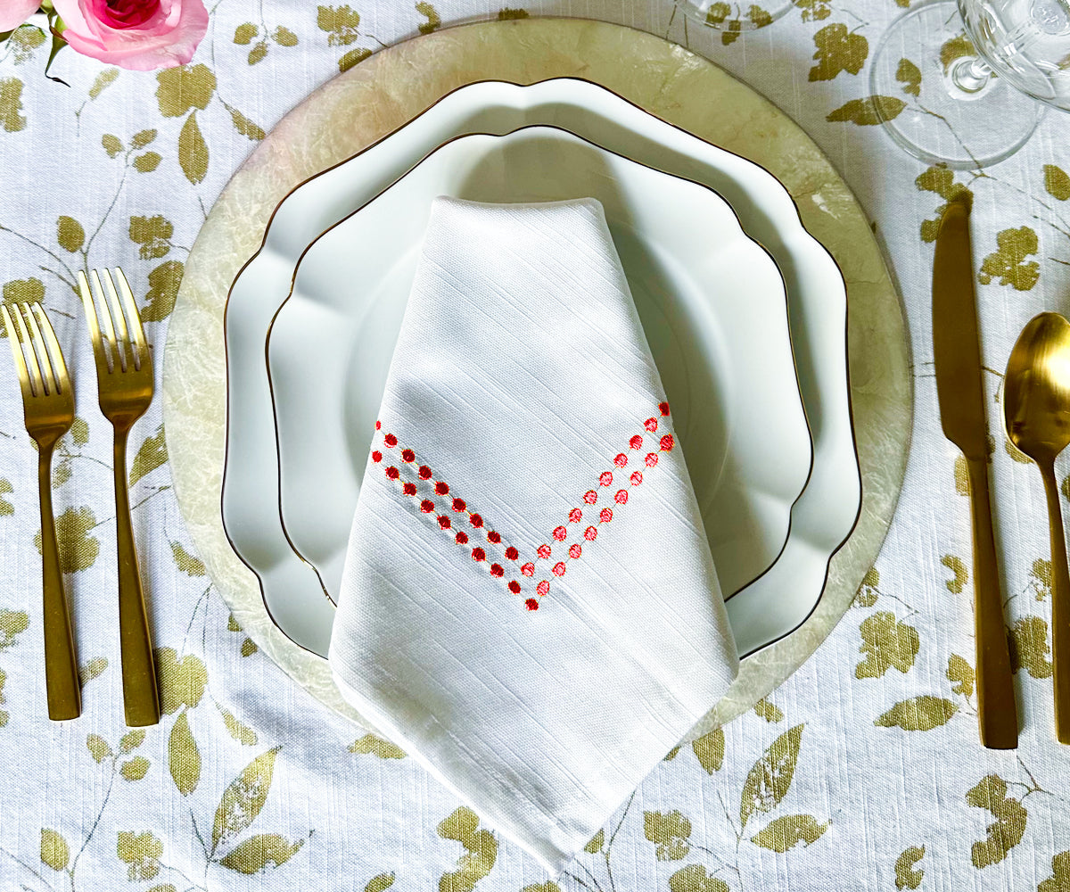 White Dinner Napkins - Pearl Napkins