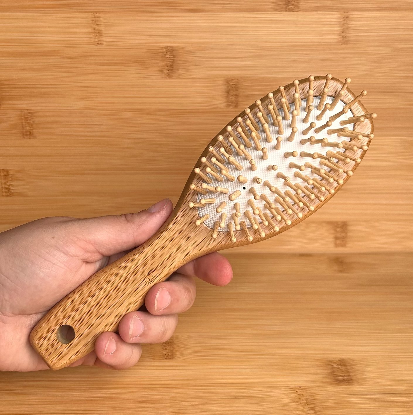 Cepillo de pelo de bambú de doble cara