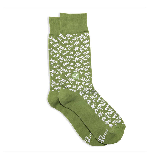 Calcetines que plantan árboles (ramas verdes)