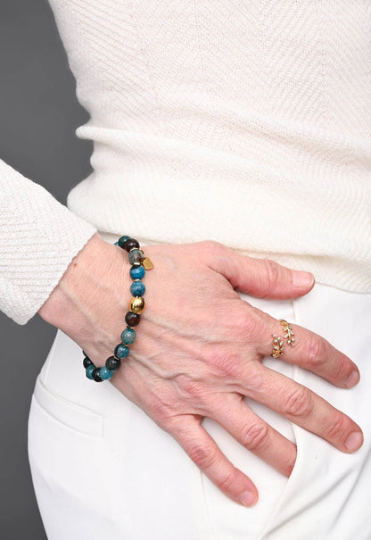 Pulsera de ágata verde con cuentas Ewa