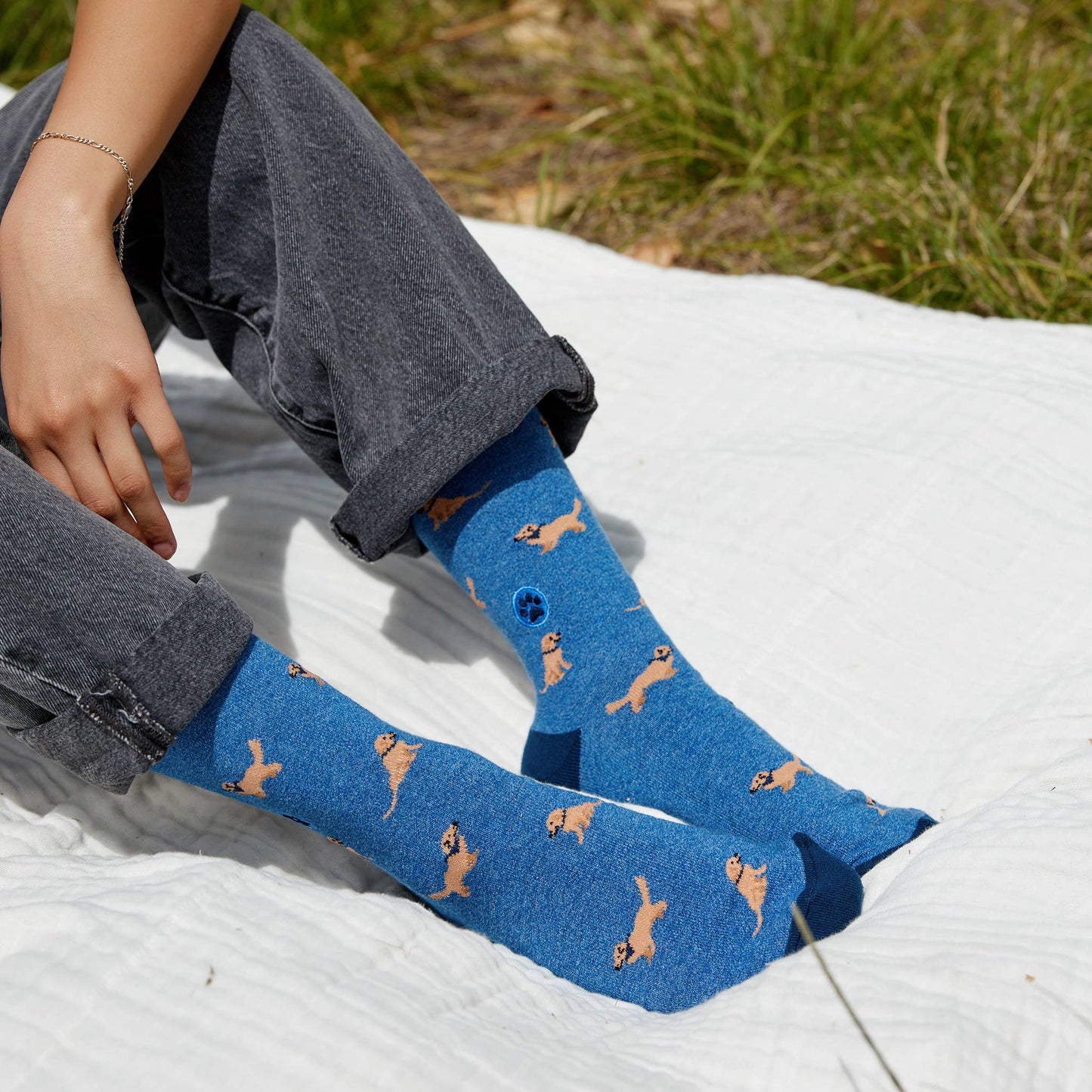 Calcetines que salvan perros (Golden Retrievers azules)