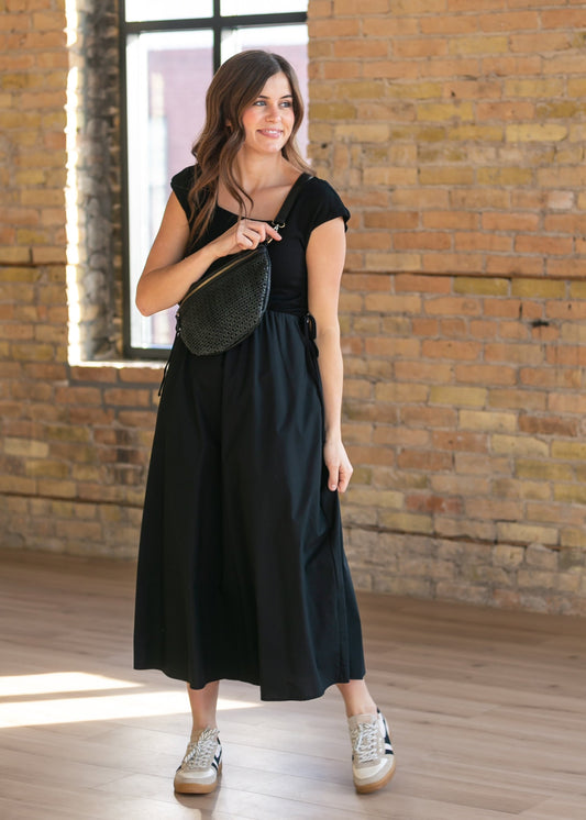 Vestido maxi Eleanor de corte A negro
