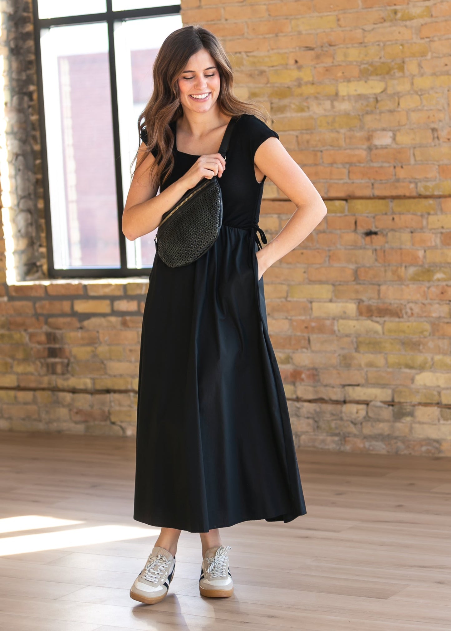 Vestido maxi Eleanor de corte A negro
