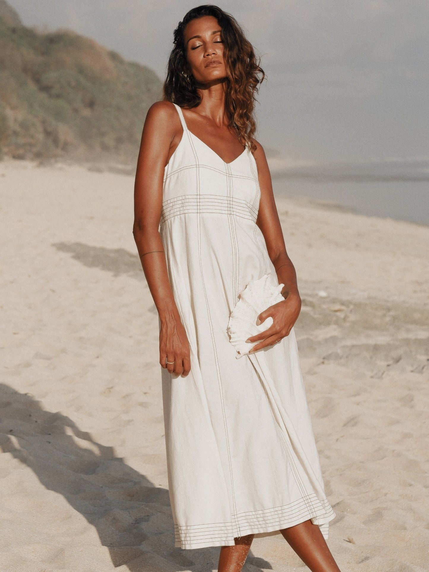Vestido largo Eva - Natural