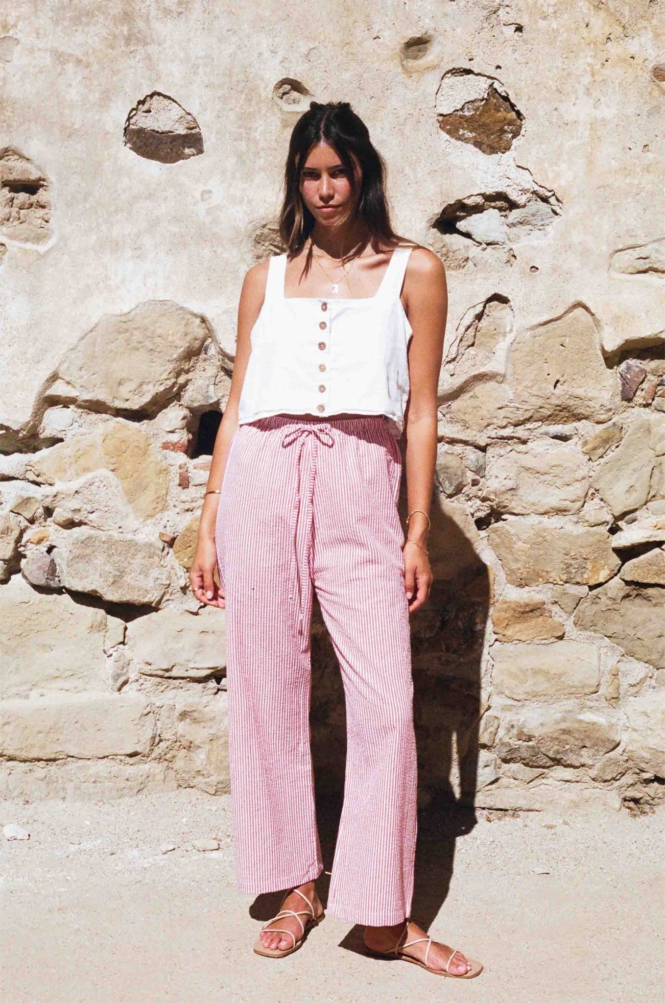 Pantalones Eva - Pantalones con ventosa de Seer rojos y blancos