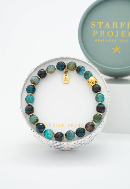 Pulsera de ágata verde con cuentas Ewa