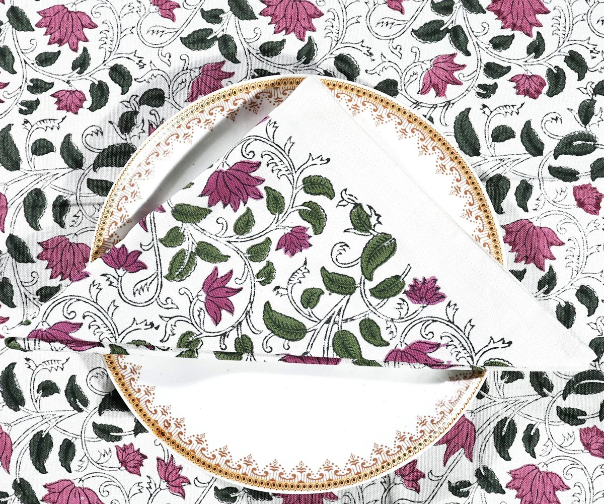 Pink Floral Napkins Set of 4
