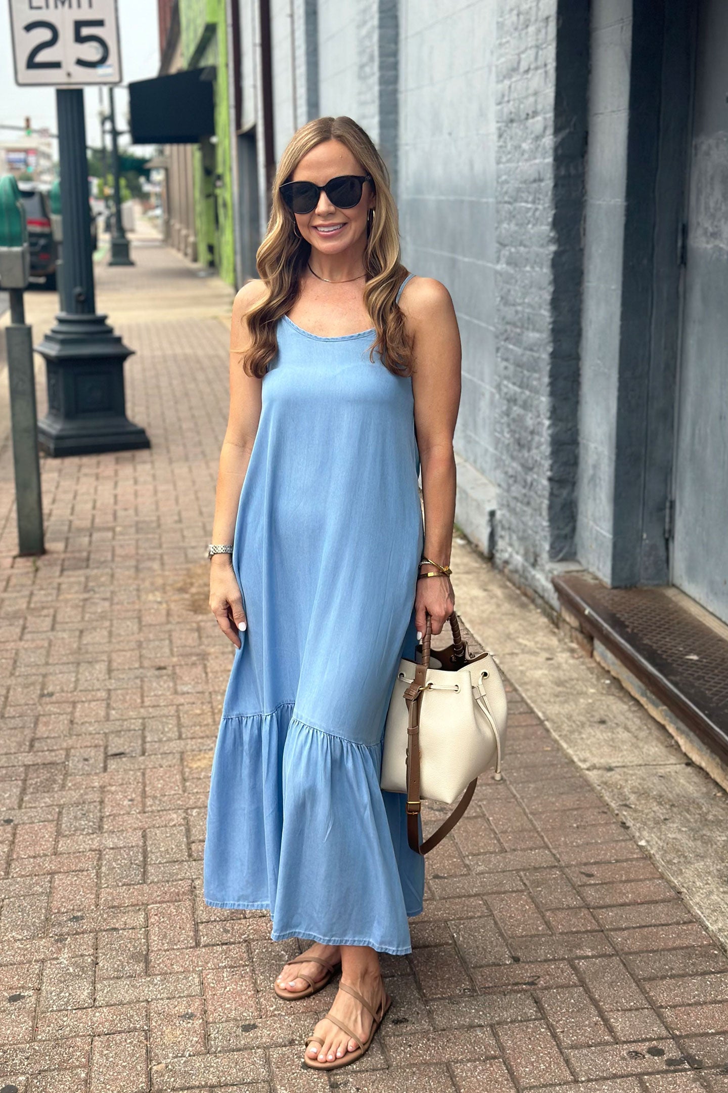 Maxivestido Fluido de Mezclilla Azul