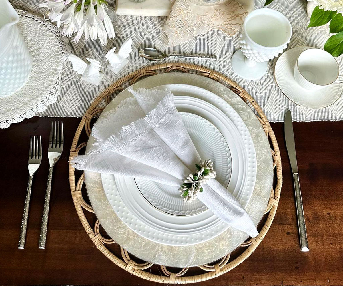 Servilletas con dobladillo - Servilletas de mesa - Servilletas de tela de algodón