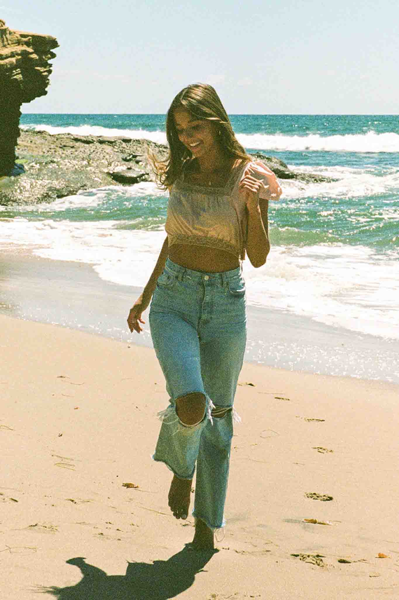 Georgia Top - Seda rosa suave